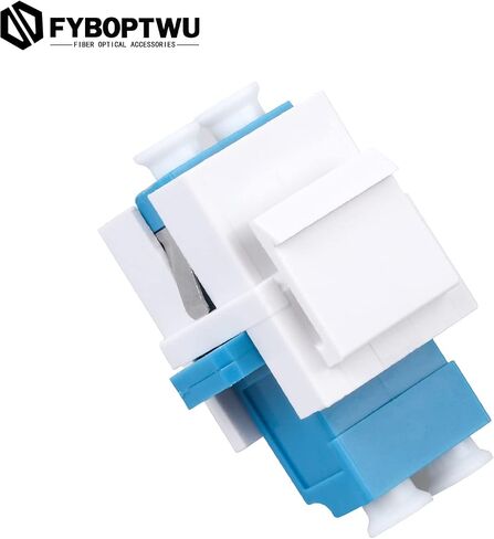 10 pcs Fiber Optic Keystone Jack Coupler LC Duplex Singlemode Coupler (White) (SM) Fiber Optic Cable Adapter LC-LC Duplex Single Mode Connector for Fiber Wall Plate in Saudi Arabia