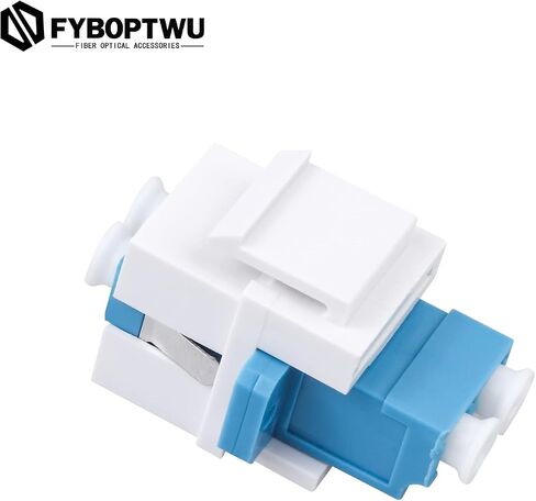 10 pcs Fiber Optic Keystone Jack Coupler LC Duplex Singlemode Coupler (White) (SM) Fiber Optic Cable Adapter LC-LC Duplex Single Mode Connector for Fiber Wall Plate in Saudi Arabia