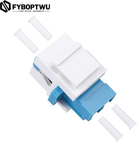 10 pcs Fiber Optic Keystone Jack Coupler LC Duplex Singlemode Coupler (White) (SM) Fiber Optic Cable Adapter LC-LC Duplex Single Mode Connector for Fiber Wall Plate in Saudi Arabia