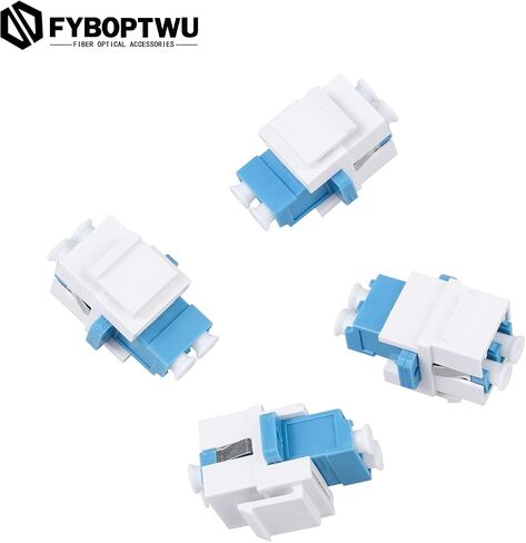 10 pcs Fiber Optic Keystone Jack Coupler LC Duplex Singlemode Coupler (White) (SM) Fiber Optic Cable Adapter LC-LC Duplex Single Mode Connector for Fiber Wall Plate in Saudi Arabia