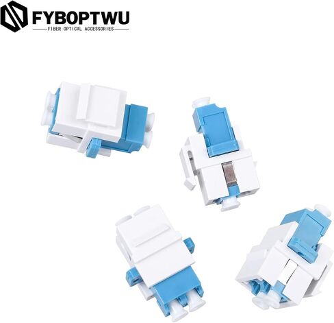 10 pcs Fiber Optic Keystone Jack Coupler LC Duplex Singlemode Coupler (White) (SM) Fiber Optic Cable Adapter LC-LC Duplex Single Mode Connector for Fiber Wall Plate in Saudi Arabia