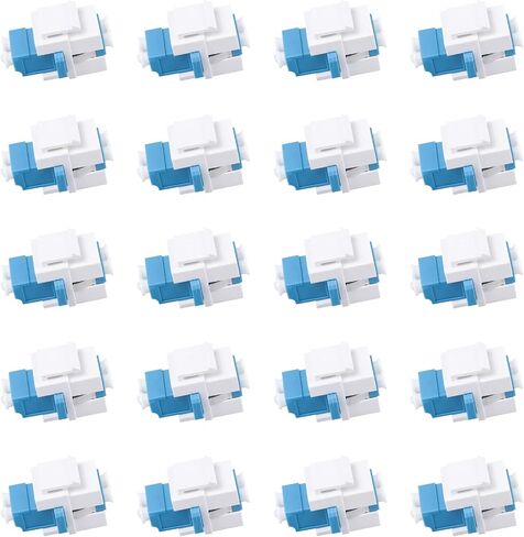 10 pcs Fiber Optic Keystone Jack Coupler LC Duplex Singlemode Coupler (White) (SM) Fiber Optic Cable Adapter LC-LC Duplex Single Mode Connector for Fiber Wall Plate in Saudi Arabia