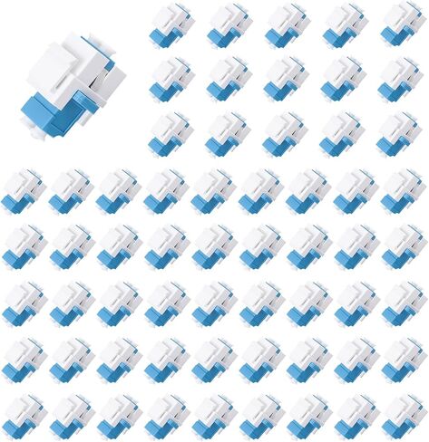 10 pcs Fiber Optic Keystone Jack Coupler LC Duplex Singlemode Coupler (White) (SM) Fiber Optic Cable Adapter LC-LC Duplex Single Mode Connector for Fiber Wall Plate in Saudi Arabia