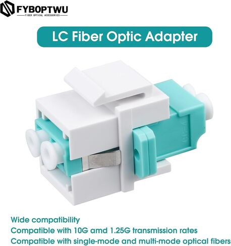 10 pcs Fiber Optic Keystone Jack Coupler LC Duplex Singlemode Coupler (White) (SM) Fiber Optic Cable Adapter LC-LC Duplex Single Mode Connector for Fiber Wall Plate in Saudi Arabia