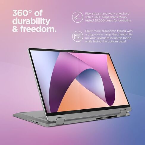 IdeaPad 5 2-in-1-2024 - Professional Laptop - Fingerprint Sensor - 16" WUXGA IPS Display - 16GB Memory - 512GB SSD Storage - AMD Ryzen™ 7 8845HS - Luna Grey in Saudi Arabia