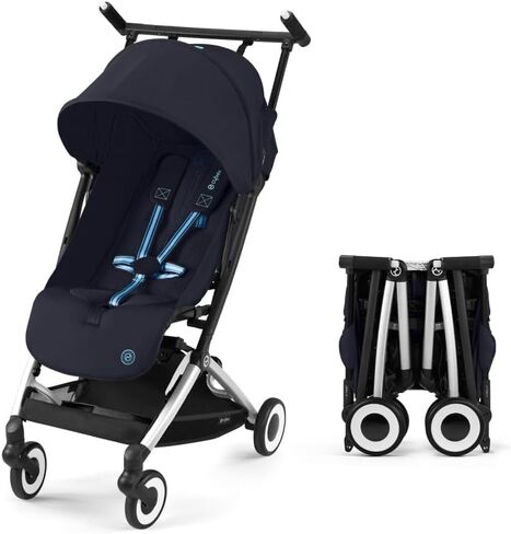 Cybex Libelle Lightweight Travel Baby Stroller with Ultra Compact Carry On Fold, Smooth Suspension, and One Hand Adjustable Recline, Travel System Ready, Magic Black in Kuwait