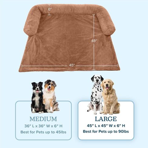Petmaker Dog Bed - Plush Couch Covers for Dogs and Cats - Pet Bed for Large Pets - Dog Bed with Removable Washable Cover - Puppy Essentials (Beige) in Saudi Arabia