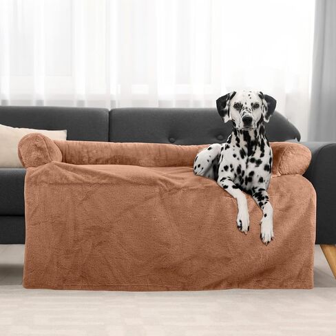 Petmaker Dog Bed - Plush Couch Covers for Dogs and Cats - Pet Bed for Large Pets - Dog Bed with Removable Washable Cover - Puppy Essentials (Beige) in Saudi Arabia