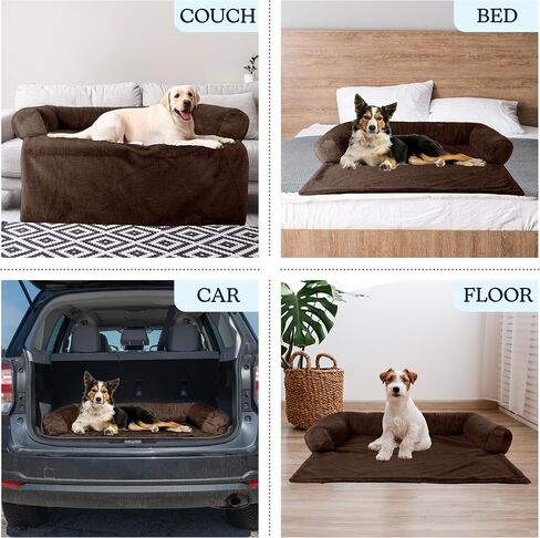Petmaker Dog Bed - Plush Couch Covers for Dogs and Cats - Pet Bed for Large Pets - Dog Bed with Removable Washable Cover - Puppy Essentials (Beige) in Saudi Arabia