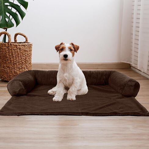 Petmaker Dog Bed - Plush Couch Covers for Dogs and Cats - Pet Bed for Large Pets - Dog Bed with Removable Washable Cover - Puppy Essentials (Beige) in Saudi Arabia