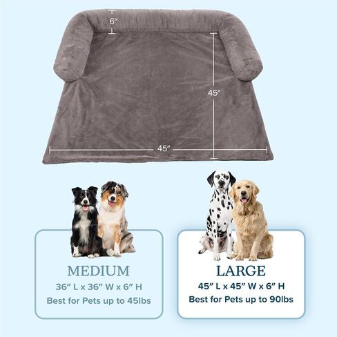 Petmaker Dog Bed - Plush Couch Covers for Dogs and Cats - Pet Bed for Large Pets - Dog Bed with Removable Washable Cover - Puppy Essentials (Beige) in Saudi Arabia