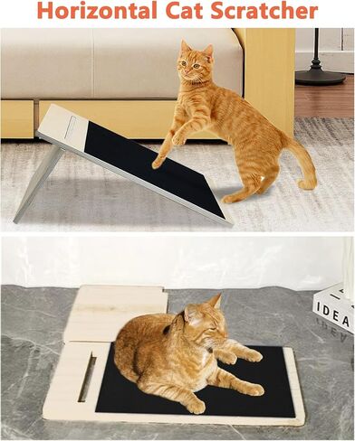 مبرد أظافر القطط من BNOSDM، منحدر الحيوانات الأليفة المائل للقطط، لوح خدش للقطط مع ورق صنفرة قابل للاستبدال، مبرد خدش خشبي للقطط، وسادة خدش للقطط والقطط in Kuwait