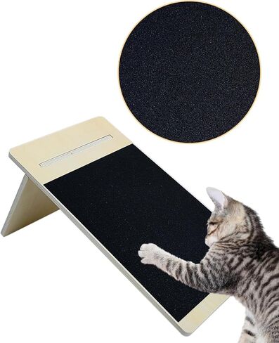 مبرد أظافر القطط من BNOSDM، منحدر الحيوانات الأليفة المائل للقطط، لوح خدش للقطط مع ورق صنفرة قابل للاستبدال، مبرد خدش خشبي للقطط، وسادة خدش للقطط والقطط in Kuwait