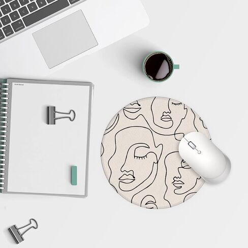 Boho Nordic Sun Abstract Black Sunshine Small Mouse Pad 7.9x7.9 Inches,Washable Round Cloth Mousepad for Office Laptop Computer,Non-Slip Rubber Base Mouse Pads for Wireless Mouse, Boho Lovers Gifts in Saudi Arabia
