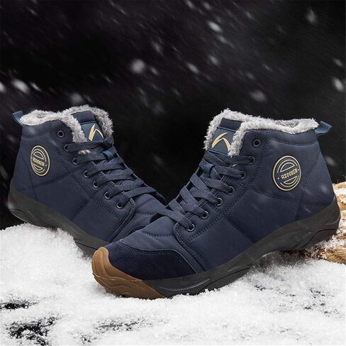 UPSOLO Mens Winter Trekking Snow Boots Water Resistant Shoes Anti-Slip Fully Fur Lined Casual Lightweight Hiking Boot in Saudi Arabia