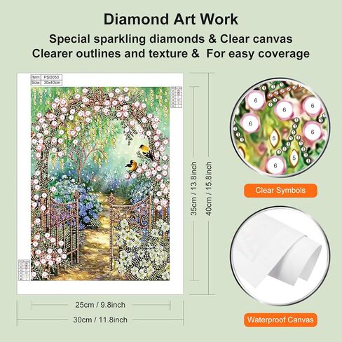 WSLWXSHM 5D Special Shape Diamond Art Kits for Beginners, Diamond Painting Kits for Adults, Crystal Rhinestones Diamond Painting for Home Wall Decoration Gift 12×12inch/30×30cm, Cup Flower in Saudi Arabia