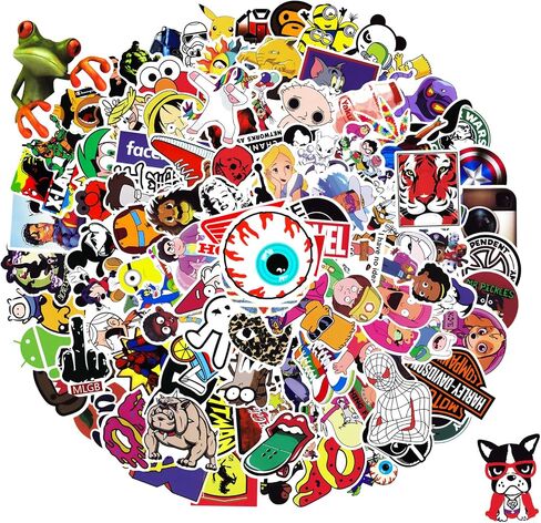 120 PCS Cool Brand Stickers Pack for Adults，Waterproof Vinyl Stickers for Water Bottles, Laptop, Skateboard, Luggage Pack Logo Decals in Saudi Arabia