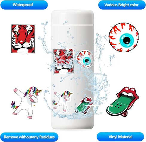 120 PCS Cool Brand Stickers Pack for Adults，Waterproof Vinyl Stickers for Water Bottles, Laptop, Skateboard, Luggage Pack Logo Decals in Saudi Arabia
