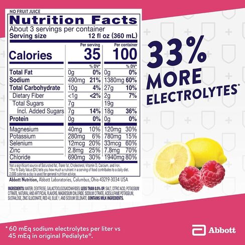 Pedialyte with Immune Support Electrolyte Solution, Grape, Hydration Drink with Zinc, Selenium, and Magnesium, 1 Liter, Pack of 4 in Kuwait