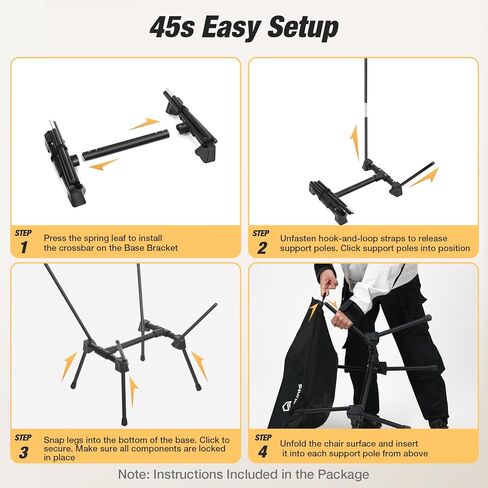 كرسي تخييم خفيف الوزن مكون من قطعتين، كرسي تخييم مدمج مع جيب جانبي، كرسي تخييم محمول قابل للطي مع حقيبة حمل للمشي لمسافات طويلة والسفر والشاطئ وصيد الأسماك ودعم 400 رطل in Kuwait