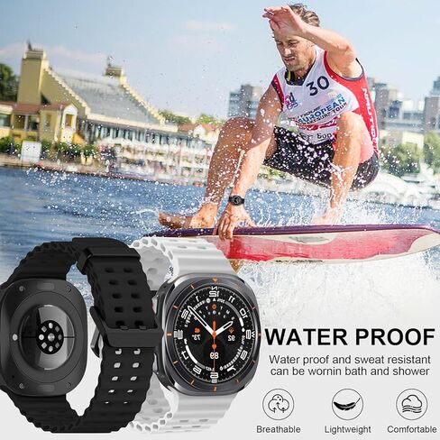 6 قطع من سوار الساعة المتوافق مع ساعة سامسونج جالاكسي الترا 47 ملم (2024)، حزام بديل مرن قابل للتعديل وقابل للتنفس لساعة سامسونج جالاكسي 7 الترا للنساء والرجال in Kuwait