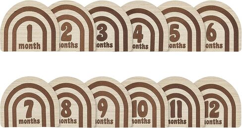 Kate & Milo Wooden Milestone Props, Baby Monthly Photo Discs, Newborn Keepsake Photos, New and Expecting Parents Gift, Rainbow in Saudi Arabia