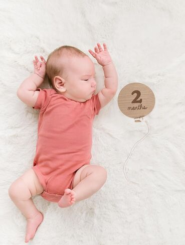 Kate & Milo Wooden Milestone Props, Baby Monthly Photo Discs, Newborn Keepsake Photos, New and Expecting Parents Gift, Rainbow in Saudi Arabia