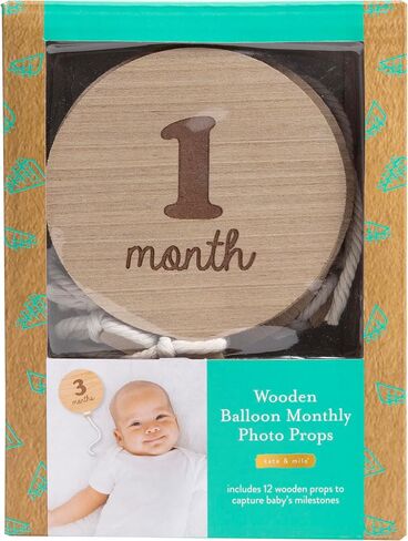 Kate & Milo Wooden Milestone Props, Baby Monthly Photo Discs, Newborn Keepsake Photos, New and Expecting Parents Gift, Rainbow in Saudi Arabia