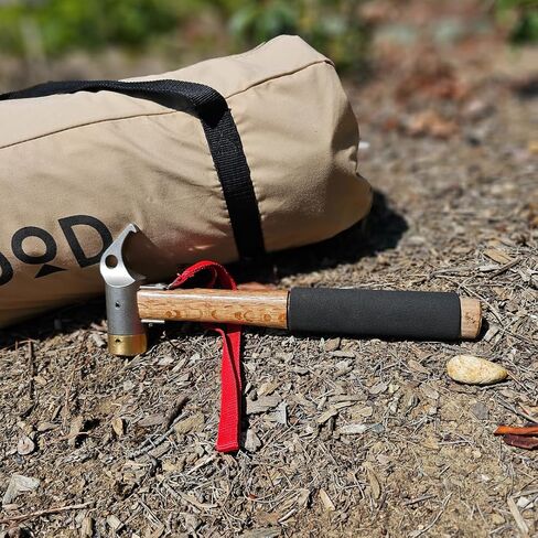 Heavy Duty Tent Stake Hammer & Puller Steel Head & Solid Wood Handle with Cushion Grip - Safety Strap, Copper in Saudi Arabia