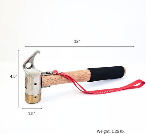 Heavy Duty Tent Stake Hammer & Puller Steel Head & Solid Wood Handle with Cushion Grip - Safety Strap, Copper in Saudi Arabia