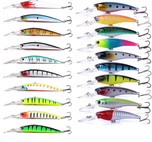 Fishing Lures Kit Mix Includes Minnow Popper Crankbait and Fish Hook for Fishing Saltwater Freshwater Trout Bass Salmon in Saudi Arabia