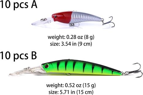 Fishing Lures Kit Mix Includes Minnow Popper Crankbait and Fish Hook for Fishing Saltwater Freshwater Trout Bass Salmon in Saudi Arabia