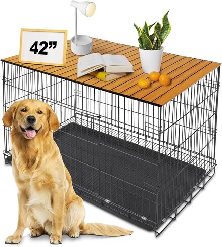 Dog Crate Topper with Magnets - Foldable Dog Kennel Topper Decorative Storage Pet Crate Table(for 42 inch Crate) in Saudi Arabia