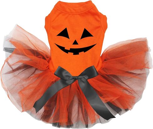 Petitebella Pumpkin Face Puppy Dog Dress (Orange/Orange, Medium) in Kuwait