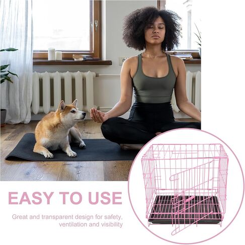 INOOMP Wire Dog Crate-Door Metal Crate-Indoor Folding Collapsible Dog Crate Safe and Durable Portable Travel Dog Crate for Home Use in Saudi Arabia