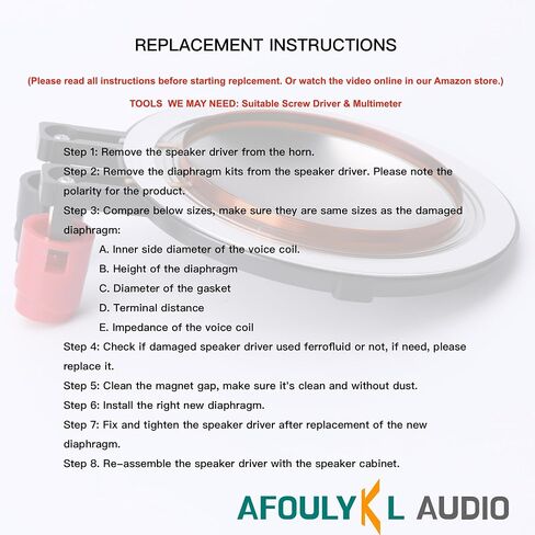 Audio Diaphragm kit Replacement Compatible with Peavey 44A, 44T, 44XT, 44XTD Driver 8 ohm 4" Voice Coil in Saudi Arabia