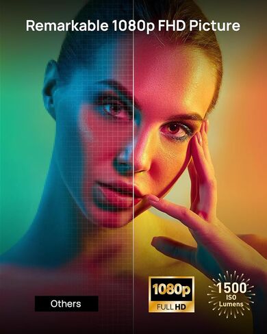 XGIMI Elfin Flip Plus Portable Projector, Google TV with Licensed Netflix, 500 ISO Lumens, 1080P Resolution Home Projector, Build-in Adjustable Stand, Lightweight and Compact Design, Screen Adaption in Kuwait