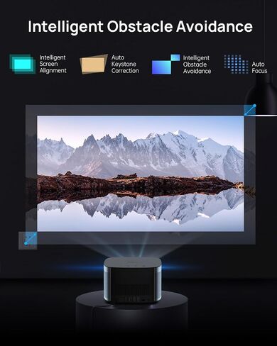 XGIMI Elfin Flip Plus Portable Projector, Google TV with Licensed Netflix, 500 ISO Lumens, 1080P Resolution Home Projector, Build-in Adjustable Stand, Lightweight and Compact Design, Screen Adaption in Kuwait