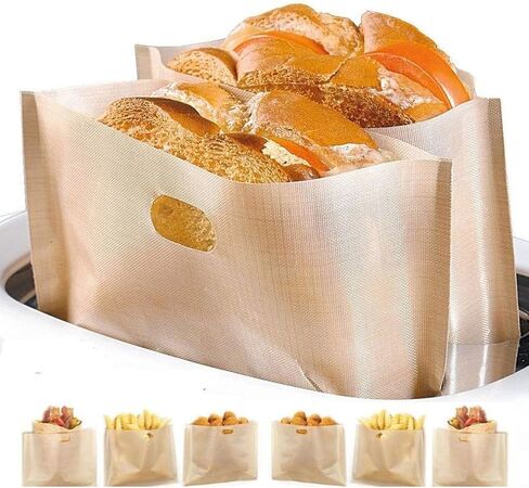 Non Stick Toaster Bags Reusable and Heat Resistant Easy to Clean,Perfect for Grilled Cheese Sandwiches (4) in Saudi Arabia
