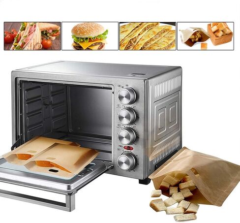 Non Stick Toaster Bags Reusable and Heat Resistant Easy to Clean,Perfect for Grilled Cheese Sandwiches (4) in Saudi Arabia