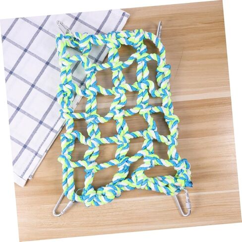 Parrot Climbing Net Bird Toys for Parakeets Cockatiels and Small Animals Cotton Rope Net Swing Toy Chewing and Hanging Fun for Hamsters Rats and Ferrets in Kuwait