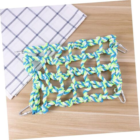 Parrot Climbing Net Bird Toys for Parakeets Cockatiels and Small Animals Cotton Rope Net Swing Toy Chewing and Hanging Fun for Hamsters Rats and Ferrets in Kuwait