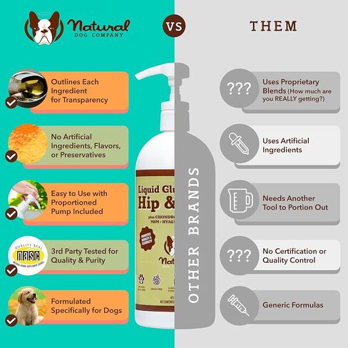 Natural Dog Company Healthy Joints, Skin and Coat Bundle for Dogs, Includes (1) 16 oz Bottle Skin and Coat Oil, (1) 16 oz Bottle Liquid Glucosamine, Food Topper, Dog's Fish Oil Supplement in Saudi Arabia