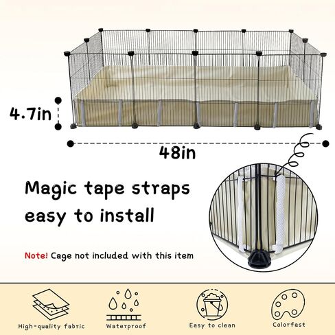 Guinea Pig Cage Canvas Bottom for for Guinea Pig cage 48 * 24inch C&C Cage Panel Waterproof Washable Cage Liners Small Animal Cage Bedding（not cage in Saudi Arabia