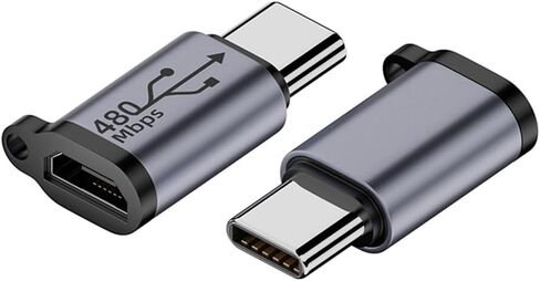 2 Pack Type-C Male to Micro USB Female Adapter，Micro USB to USB C Adapter 9v 2A Fast Charging， Supports 480Mbps Data Transfer Speed (Type-C Male to Micro USB Female) in Kuwait