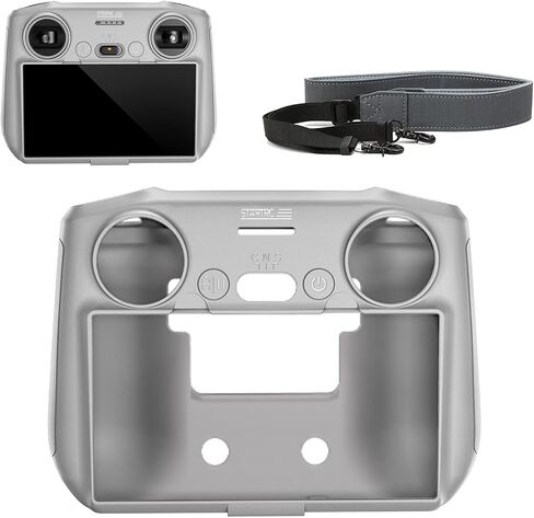حافظة غطاء واقٍ من السيليكون لوحدة التحكم Mini 3 Pro RC مع حبل، لملحق وحدة التحكم DJI Mini 3 Pro RC، غطاء سيليكون للتحكم عن بعد مقاوم للغبار والسقوط وغير قابل للانزلاق (رمادي) in Kuwait