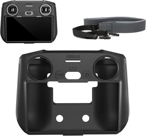 حافظة غطاء واقٍ من السيليكون لوحدة التحكم Mini 3 Pro RC مع حبل، لملحق وحدة التحكم DJI Mini 3 Pro RC، غطاء سيليكون للتحكم عن بعد مقاوم للغبار والسقوط وغير قابل للانزلاق (رمادي) in Kuwait