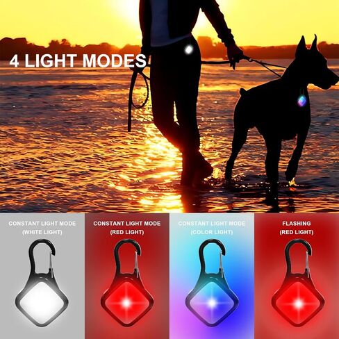 ضوء طوق الكلب 4 أوضاع أضواء RGB لطوق الكلب عالي السعة USB قابل للشحن ضوء الكلب مقاوم للماء أضواء الكلب للمشي الليلي والتسلق والدراجة والجري (أبيض) in Saudi Arabia
