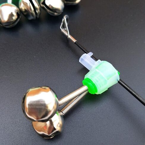 10 PCS Silver Fishing Rod Bells Double Bell 1.89 Inch Green Galvanized Fish Bite Alarm Portable Reusable Bite Indicator for Night Fishing Bite Indicators in Saudi Arabia