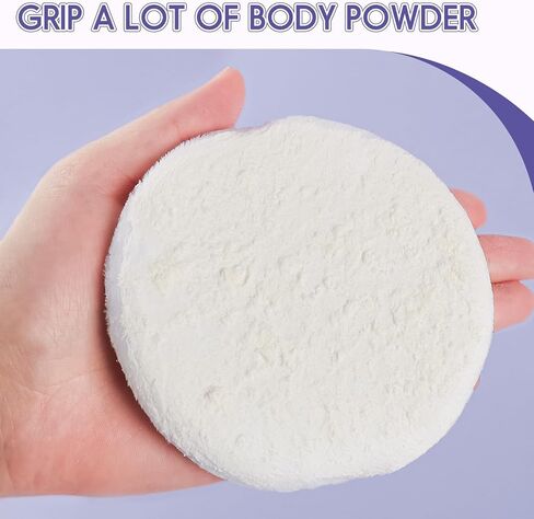 Large Loose Powder Puff, 4.13 Inch Powder Puff for Body Powder, Ultra Soft Velour Body Puff with Ribbon, 2pcs, White, Round in Saudi Arabia